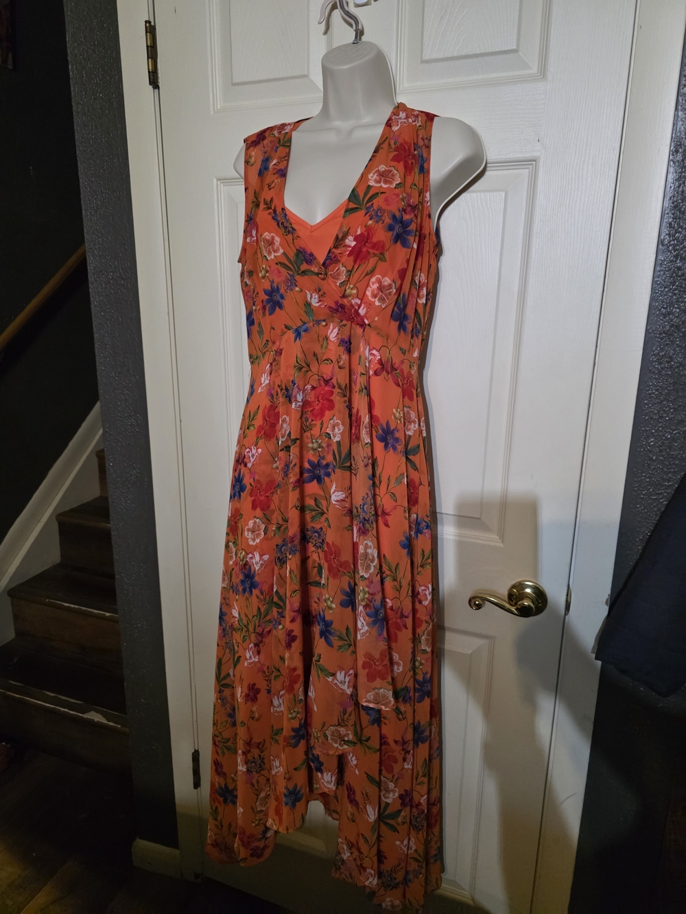 Calvin Klein Orange Floral Maxi Dress